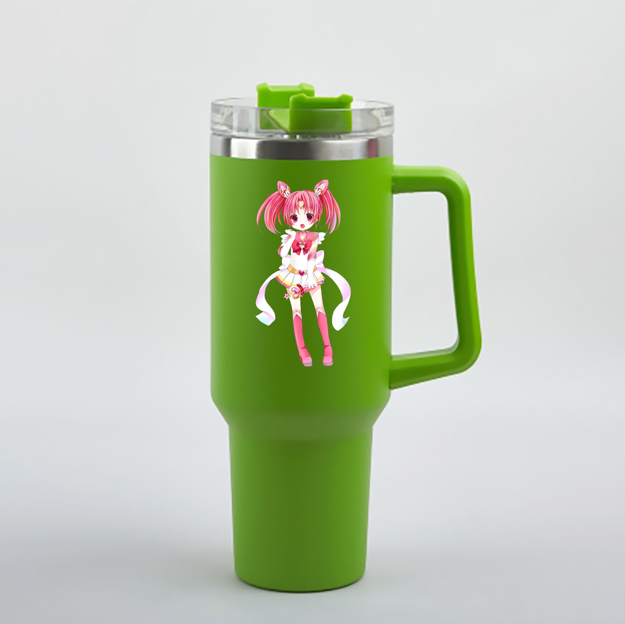 （画像用） 美少女戦士セーラームーン ちびうさ Sailor Moon Chibiusa Tsukino Usagi Small Lady Serenity 1200mL車用タンブラー - クリスタルステッカー（プラスチックストロー付き）